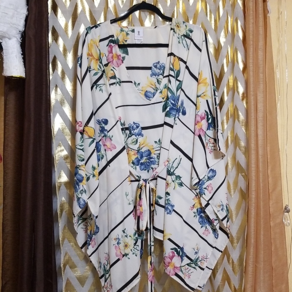 Floral draped blouse